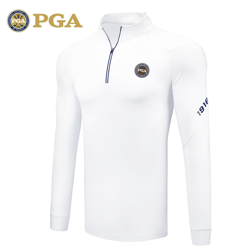 美国PGA 高尔夫服饰 男士春秋长袖 防风 拉链衣领 比赛同款