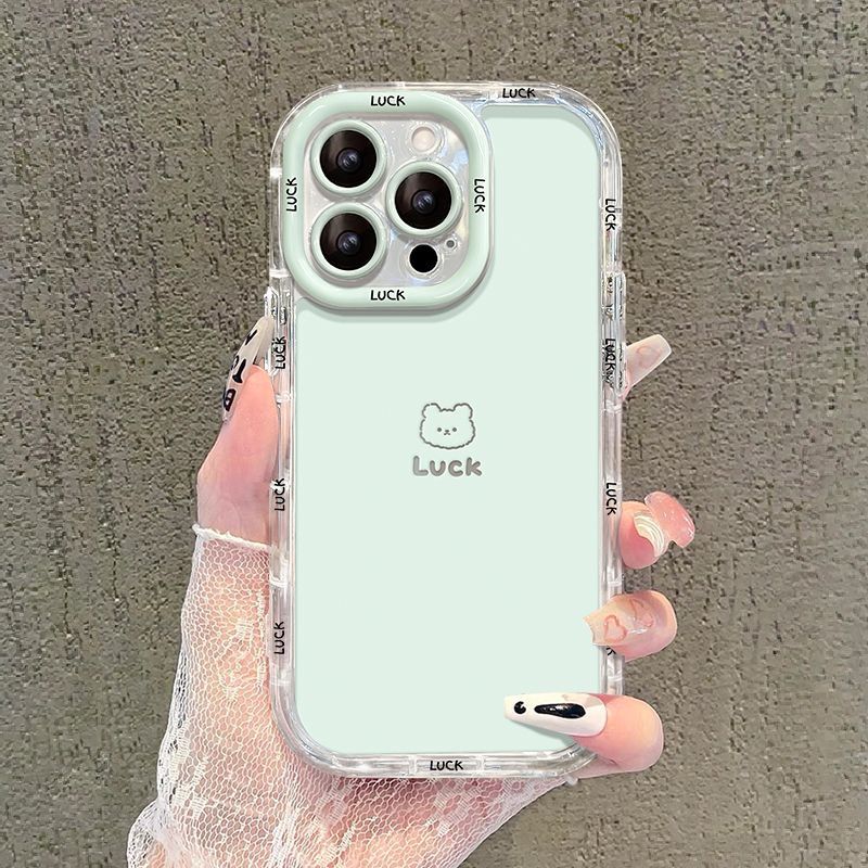 ins风奶油小熊iPhone15/14ProMax手机壳13苹果12/11透明XS/XR/X软