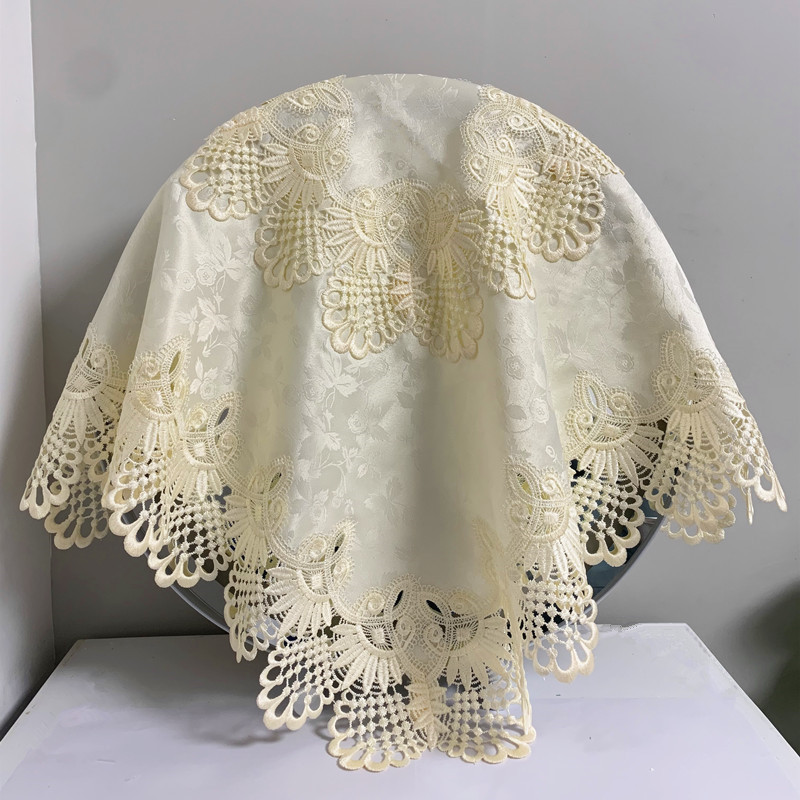 高档圆镜子遮盖布遮挡帘欧式遮尘布遮镜布梳妆台镜子化妆镜防尘布