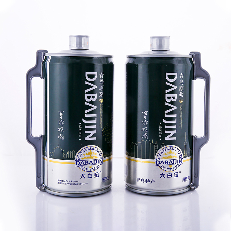 青岛特产大白金精酿原浆新拉格工艺酿造黄啤酒大容量2L*6 礼盒装