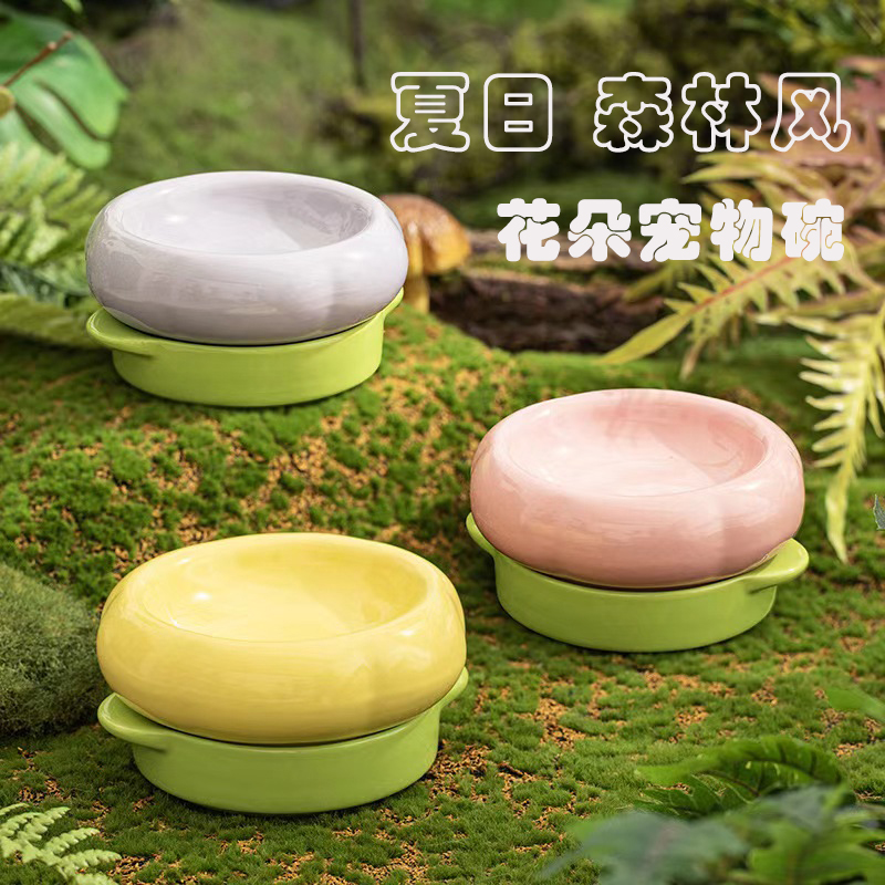猫碗陶瓷保护颈椎高脚防打翻猫食盆狗狗饭碗夏天猫咪水碗宠物用品