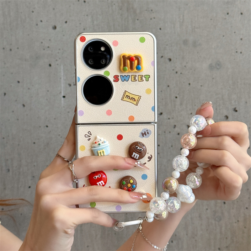 立体M豆适用华为Pocket2手机壳折叠屏P50Pockets电镀小羊皮purax