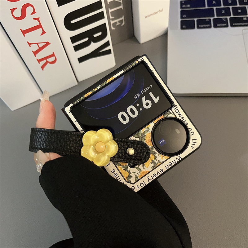 小碎花皮纹适用于vivoxflip手机保护壳摺叠屏oppofindn2flip网红