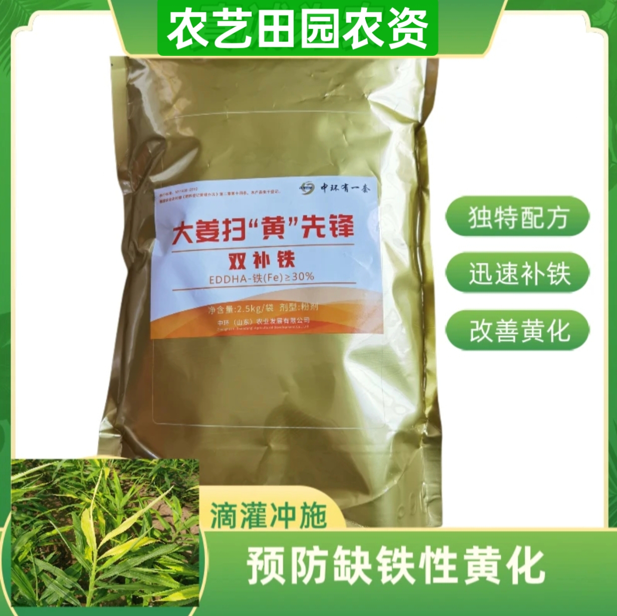 大姜防黄叶 五斤装，大姜双补铁。治疗大姜缺铁性黄化，一袋2.5㎏