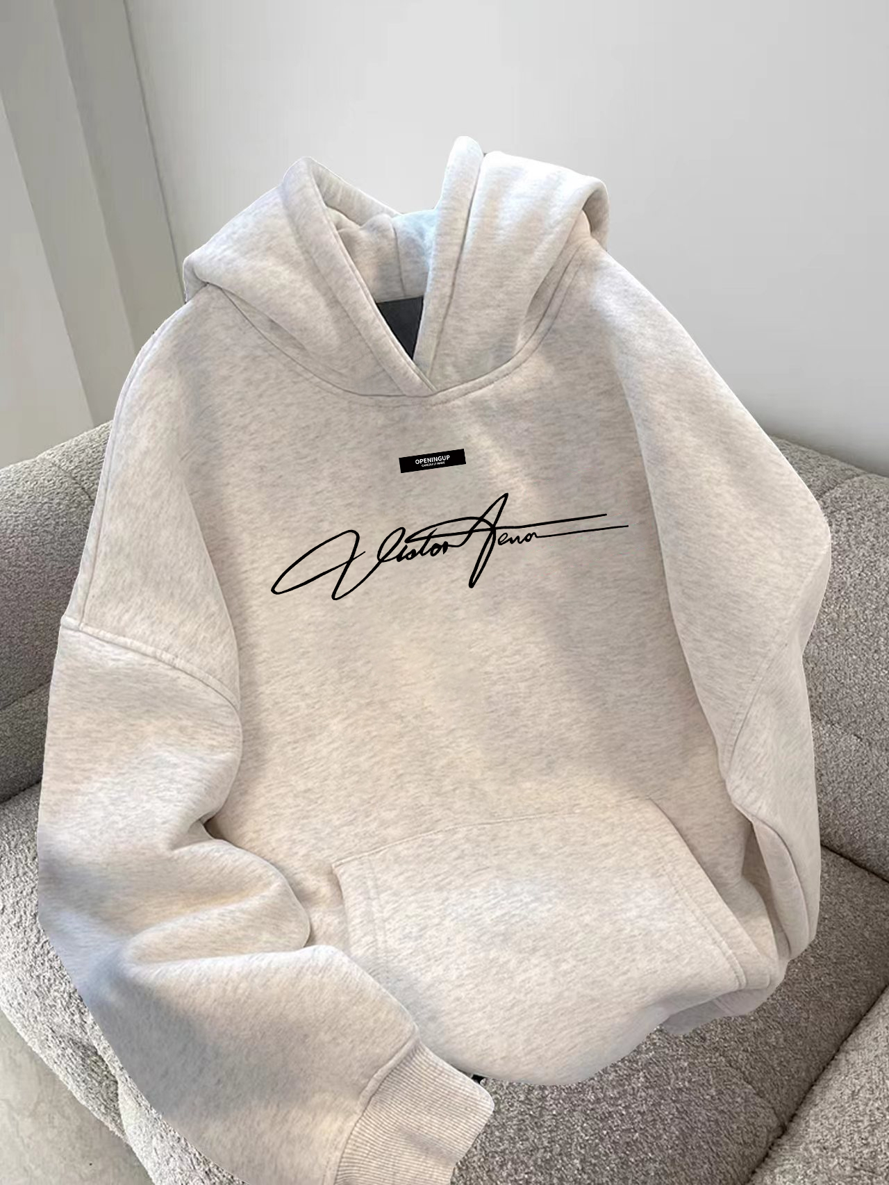 纯棉美式春秋冬连帽卫衣2025新款爆款连帽男女上衣慵懒风外套W466