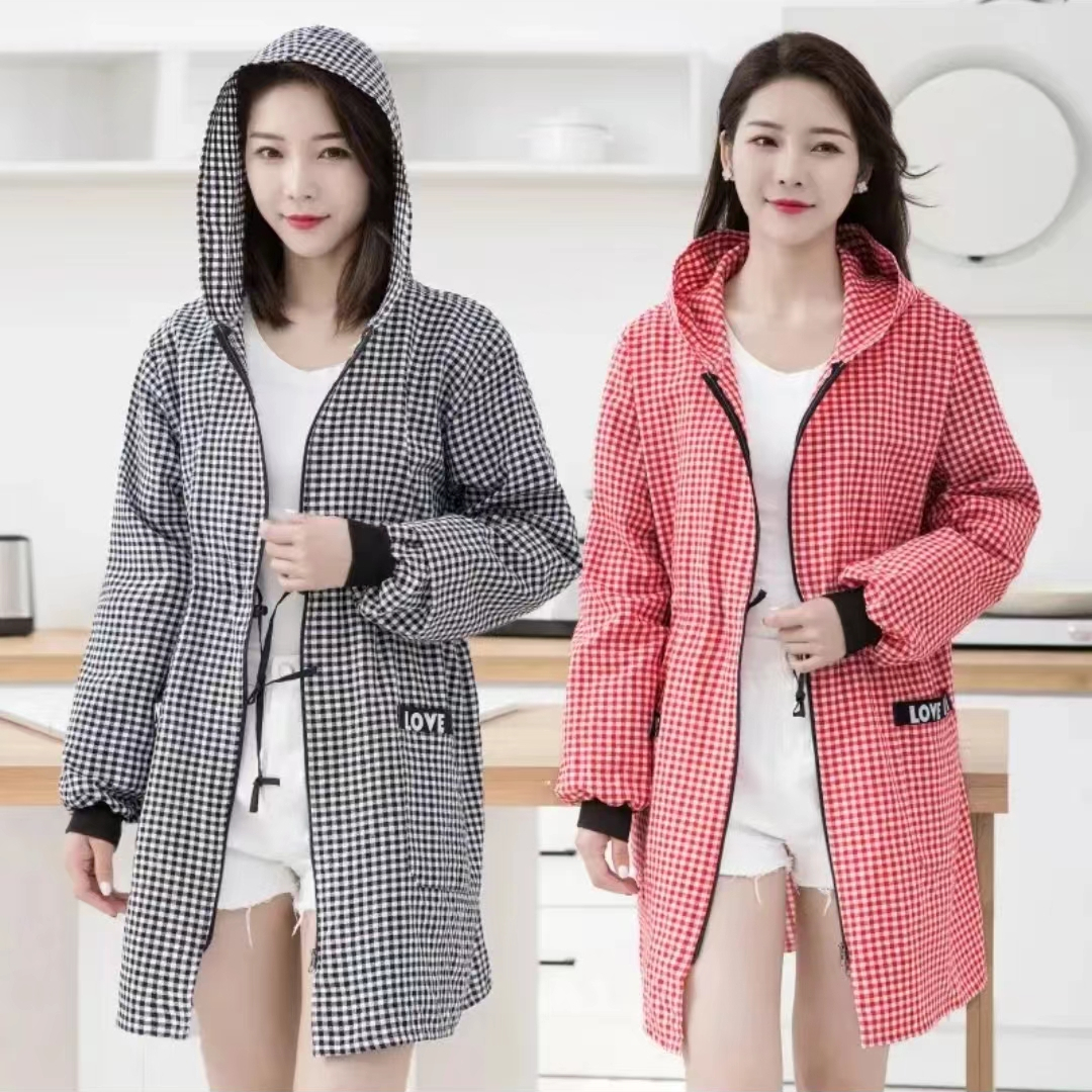 【新疆包邮】棉布长袖罩衣围裙束腰款男女厨房家用上班工作成人饭