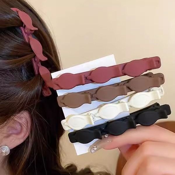 刘海侧边夹懒人公主头纯色双层夹编发发夹女前额两侧碎发神器发卡