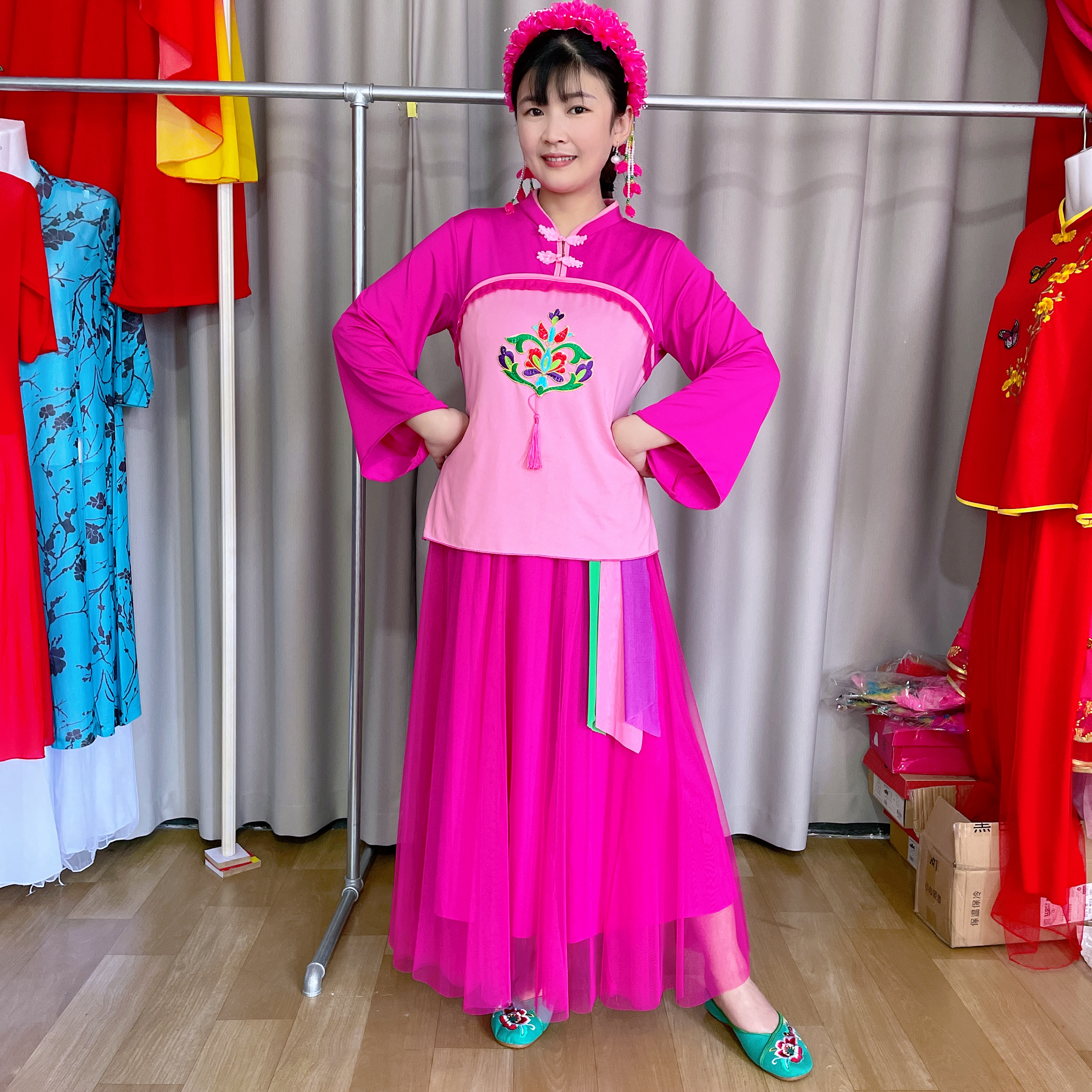 广场舞服装跳舞服套装中老年春夏演出秧歌服新款民族舞蹈服中国风