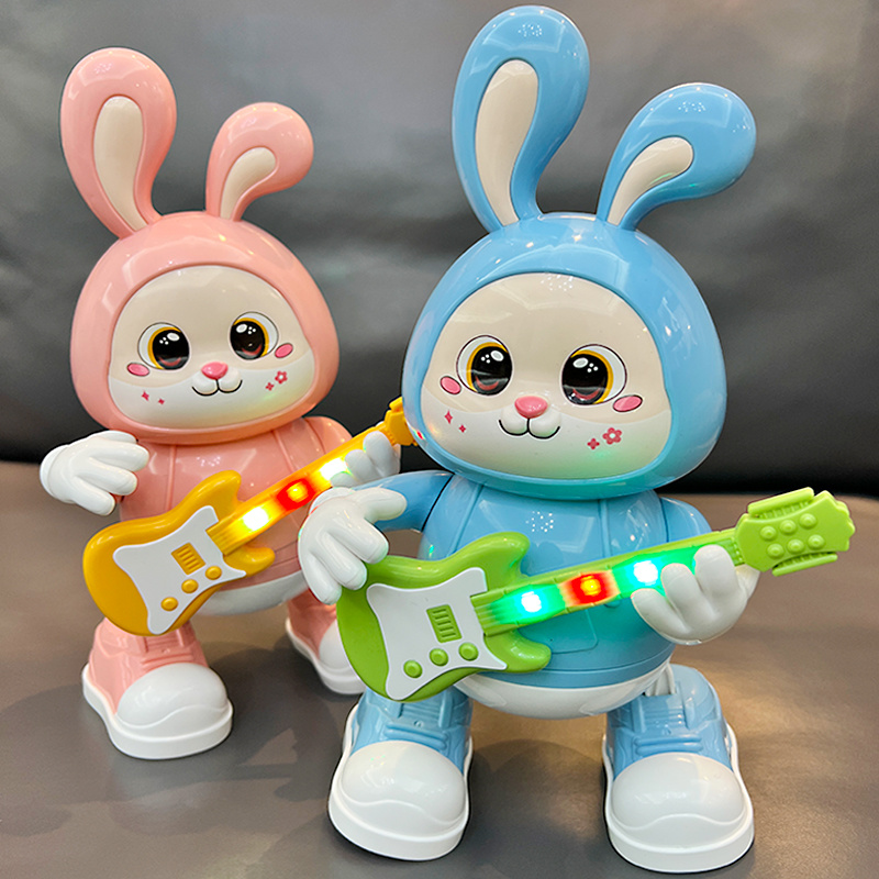 婴儿早教益智吉他兔小兔子玩具跳舞兔玩具练习抬头训练新生宝宝