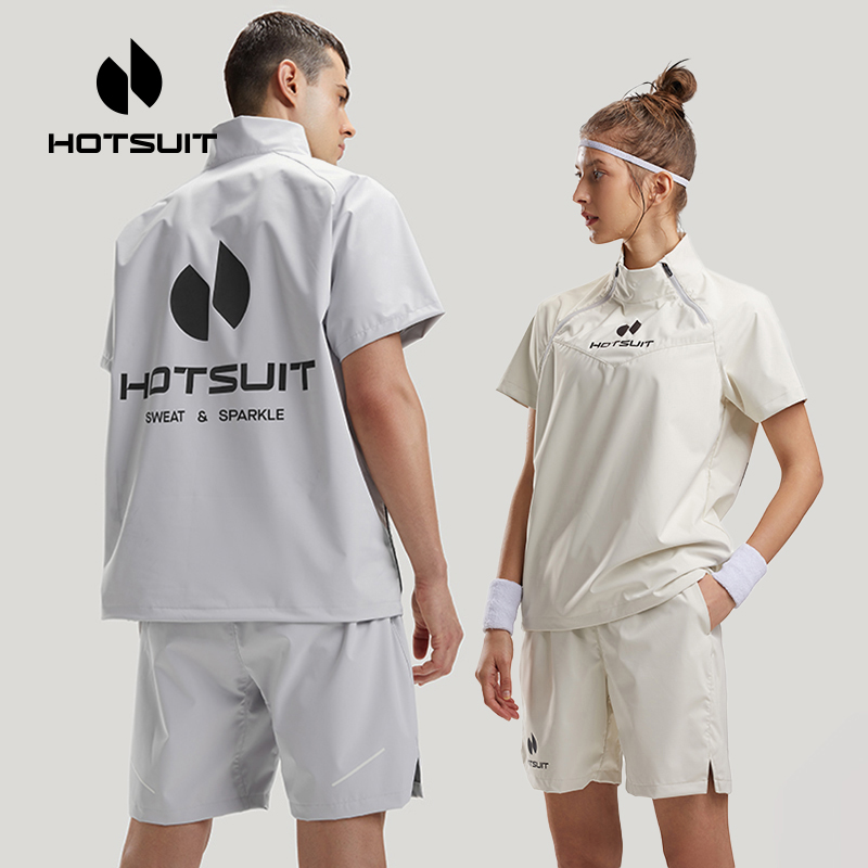 HOTSUIT/后秀暴汗服短袖女款休闲运动套装男士高端情侣跑步健身衣