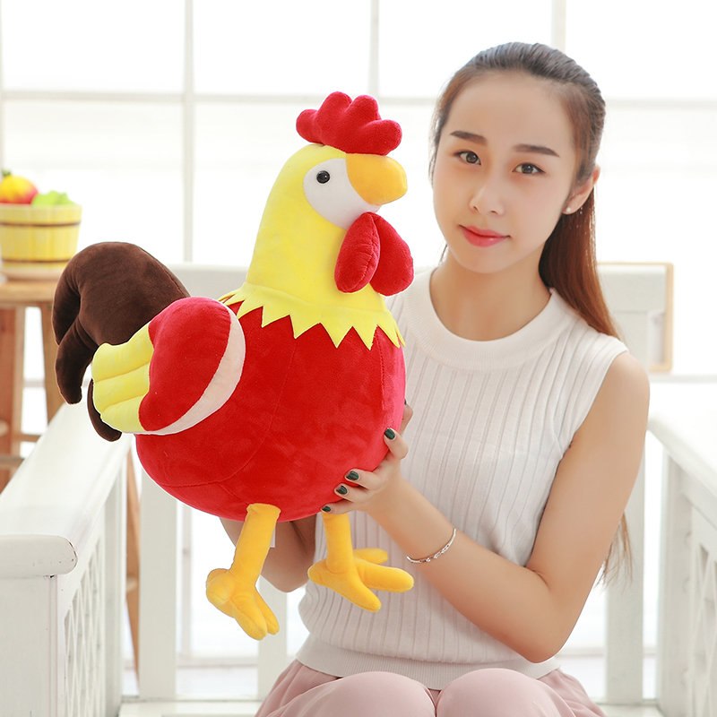 海利伟小鸡毛绒玩具鸡公仔仿真大公鸡柔软陪伴布娃娃儿童鸡年生肖