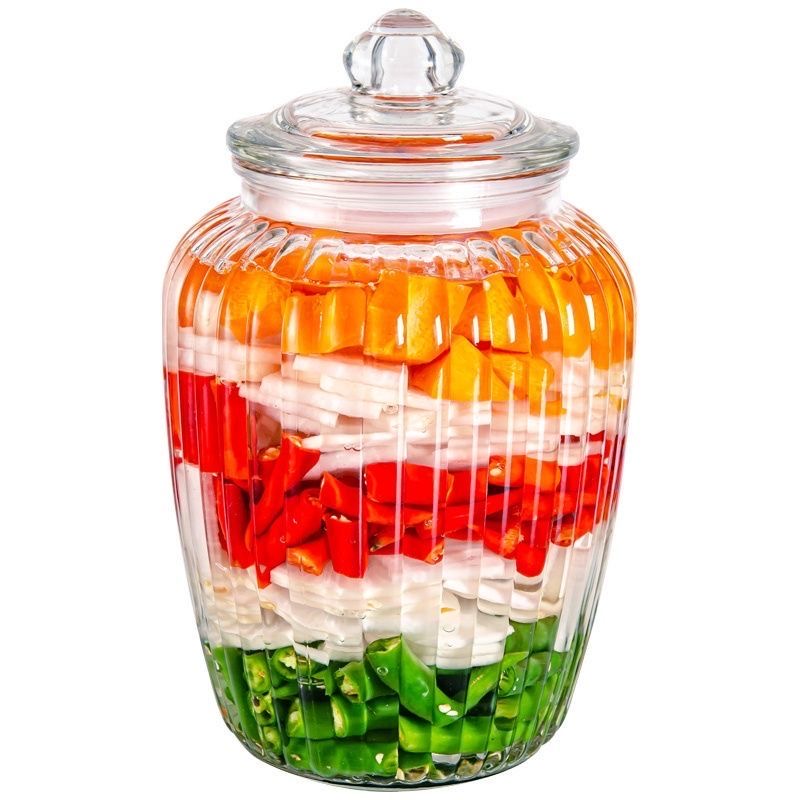 泡菜罐玻璃泡菜坛子家用厨房食品级腌制咸菜储物罐腌菜杂粮密封罐