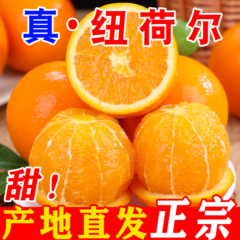 正宗新鲜纽荷尔脐橙子5/9斤新鲜应季水果皮薄多汁香甜整箱包邮