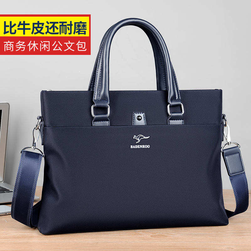 新款牛津布男士手提包多功能文件包商务公文包休闲办公单肩斜挎包