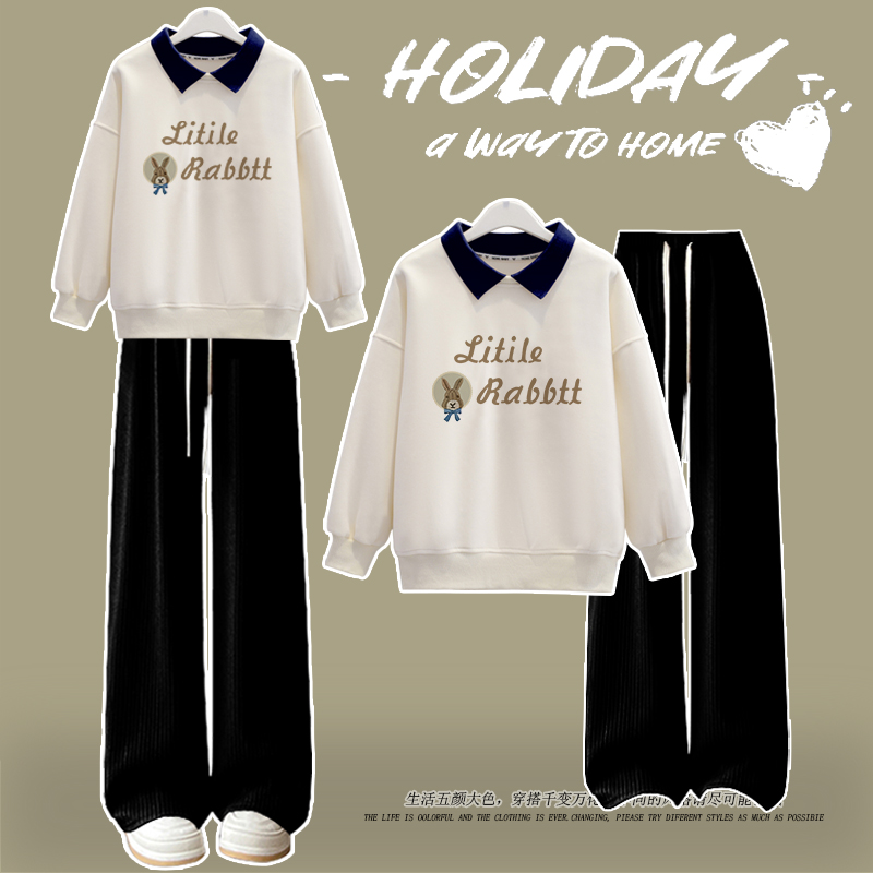 女童套装秋装新款洋气12-15岁初中生韩版学院风中大童卫衣两件套