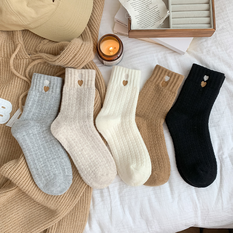 羊毛袜加厚保暖袜子女秋冬中筒袜冬季冬天2024爆款中长筒外穿女款