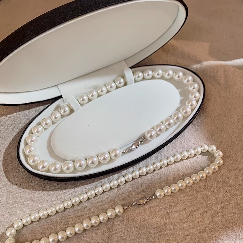 铜合金仿珍珠项链 复古法式仿珍珠项链女秋冬轻奢小众气质毛衣链