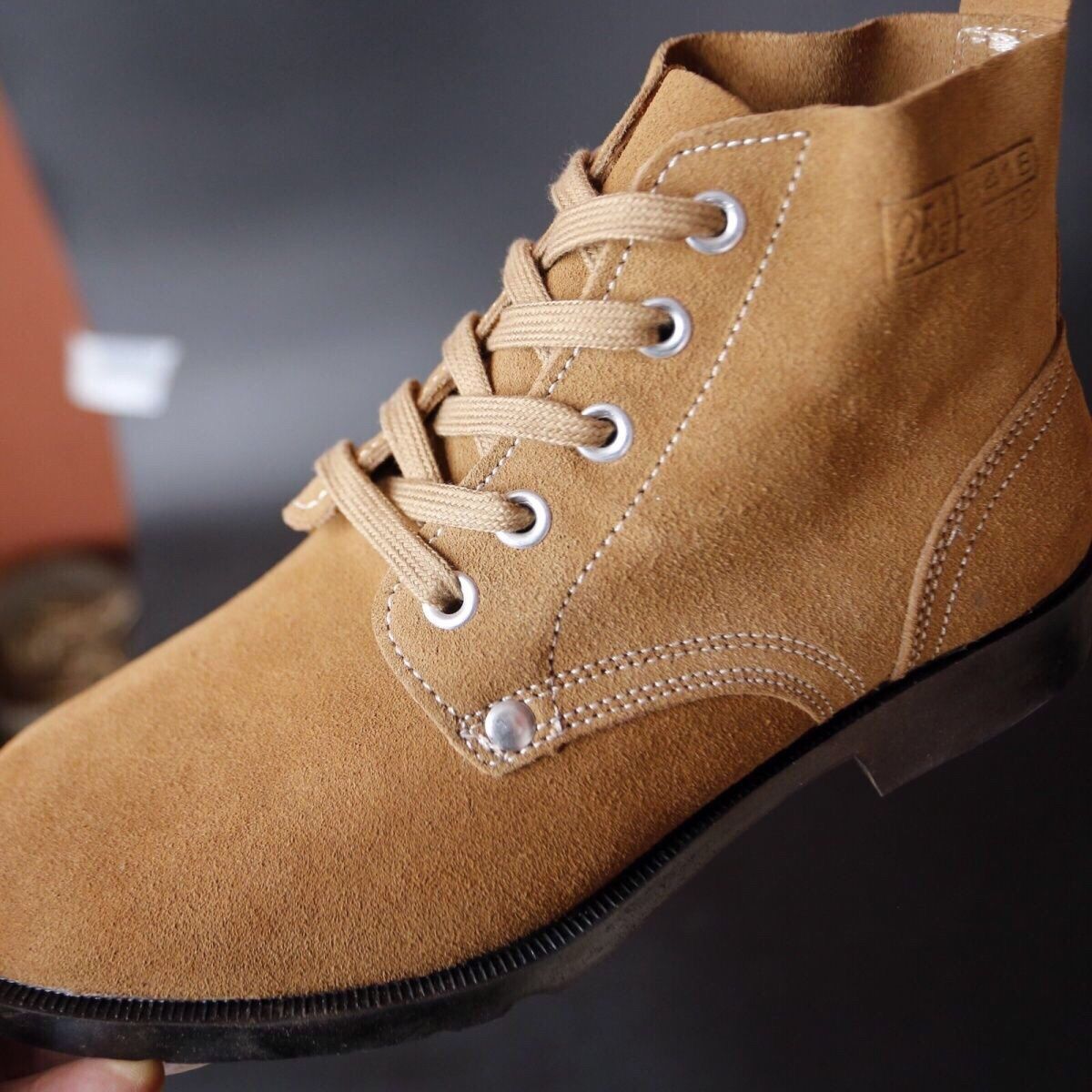 3416模压工作男高帮牛皮工作鞋透气老式翻毛皮鞋大头鞋工地劳保鞋