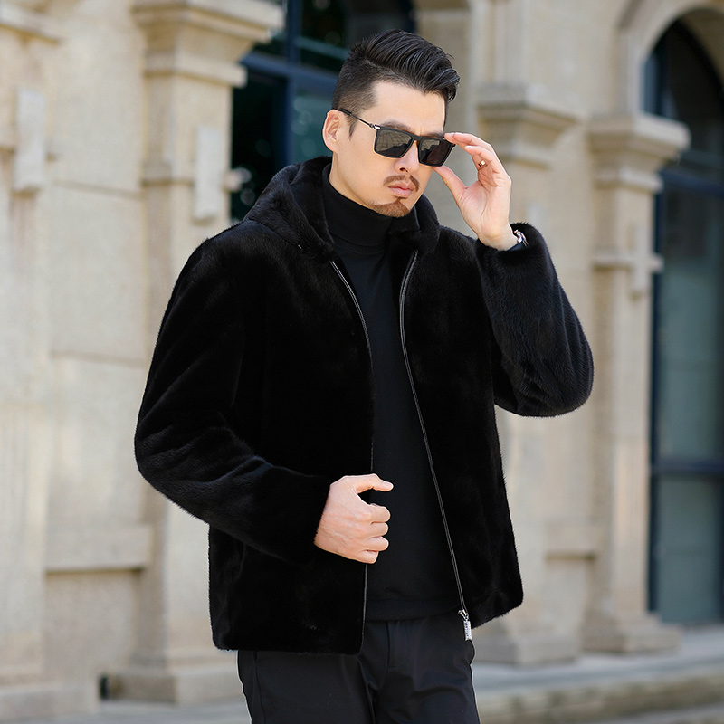 BOYAN/卜言【杜坤专属】黑色男外套冬季男装大码夹克大衣貂男