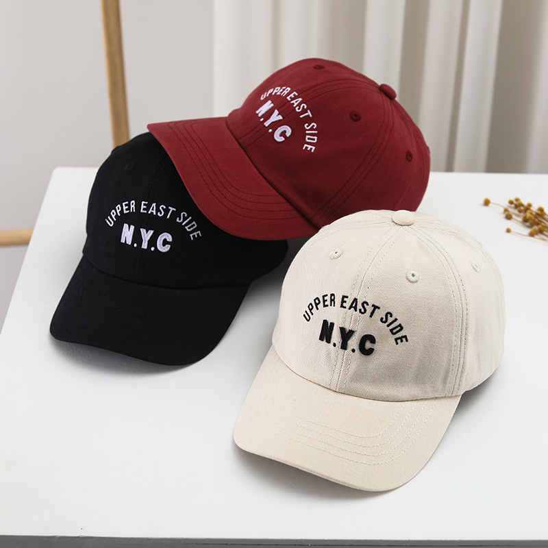 亲子棒球帽春季韩版男童NYC字母鸭舌帽ins时尚儿童帽子潮女宝宝帽