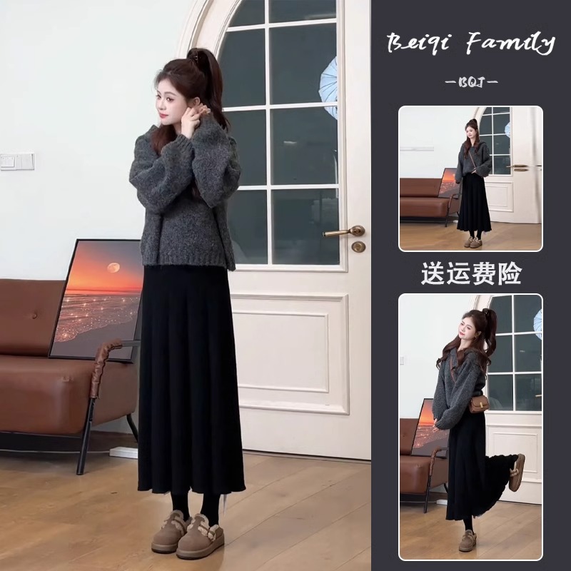 独特绝美套装裙小个子轻熟风秋冬2024新款韩系温柔穿搭毛衣两件套