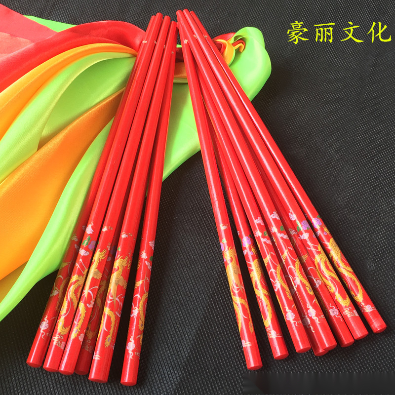 舞蹈红绸筷子成人蒙古族跳舞筷儿童筷子舞舞筷子组合欢腾团队表演