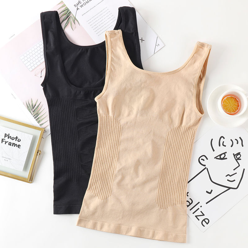 产后收腹塑身衣女套装束身薄款大码紧身背心托胸塑形美体瘦身上衣