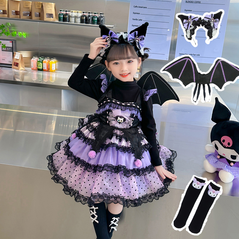 洛丽塔女童公主裙儿童COS服春秋装连衣裙万圣节衣服库洛米裙子TGW