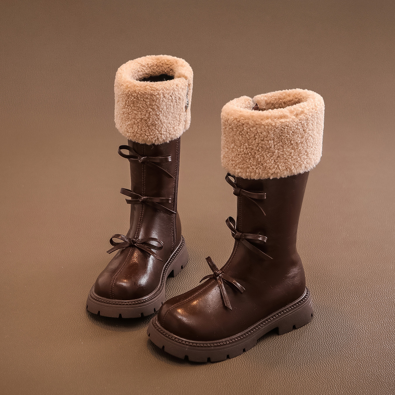 女童靴子2025新款秋冬儿童鞋马丁靴洋气加绒长靴高筒靴女宝公主靴