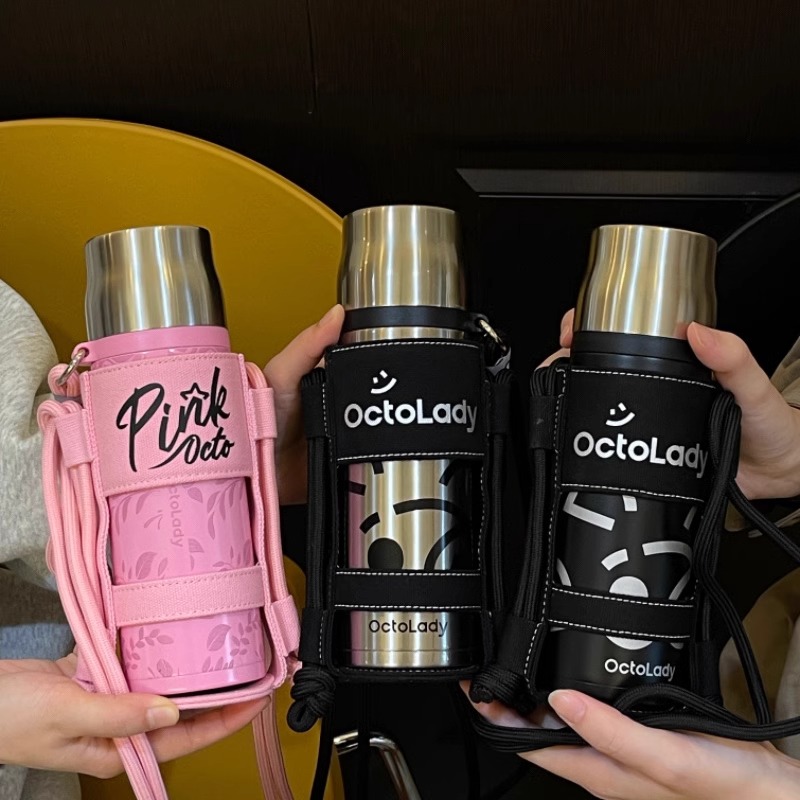 章鱼小姐的保温杯大容量水杯女生高颜值泡茶水壶便携不锈钢焖茶杯