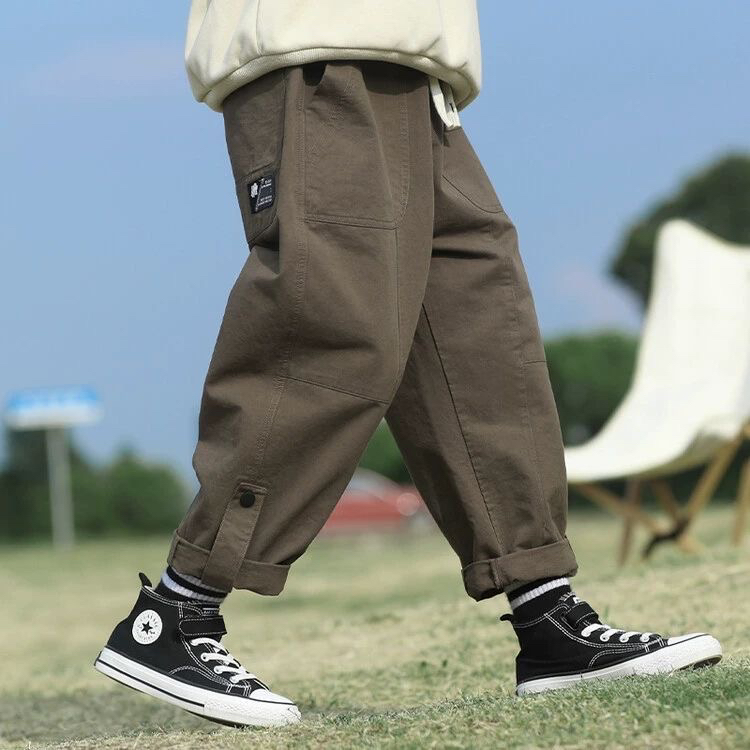 男童裤子儿童工装裤春秋季2025新款休闲中大童春装长裤宽松纯棉潮