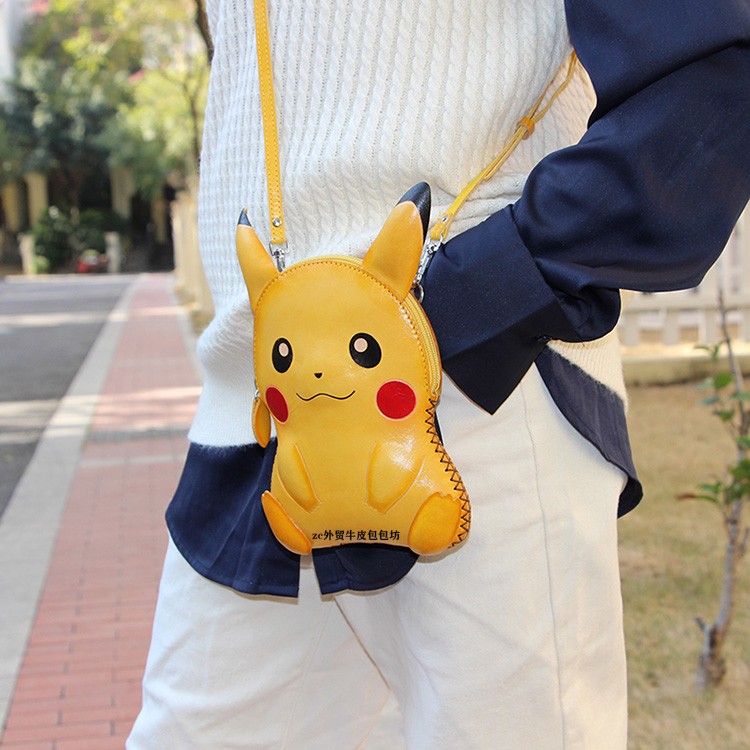 纯手工牛皮女包卡通动物小包树膏皮双肩背包真皮单肩斜挎包手机