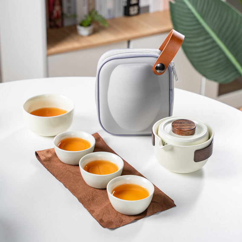 旅行茶具套装便携式快客杯泡茶专用茶具随身包户外茶杯陶瓷泡茶壶
