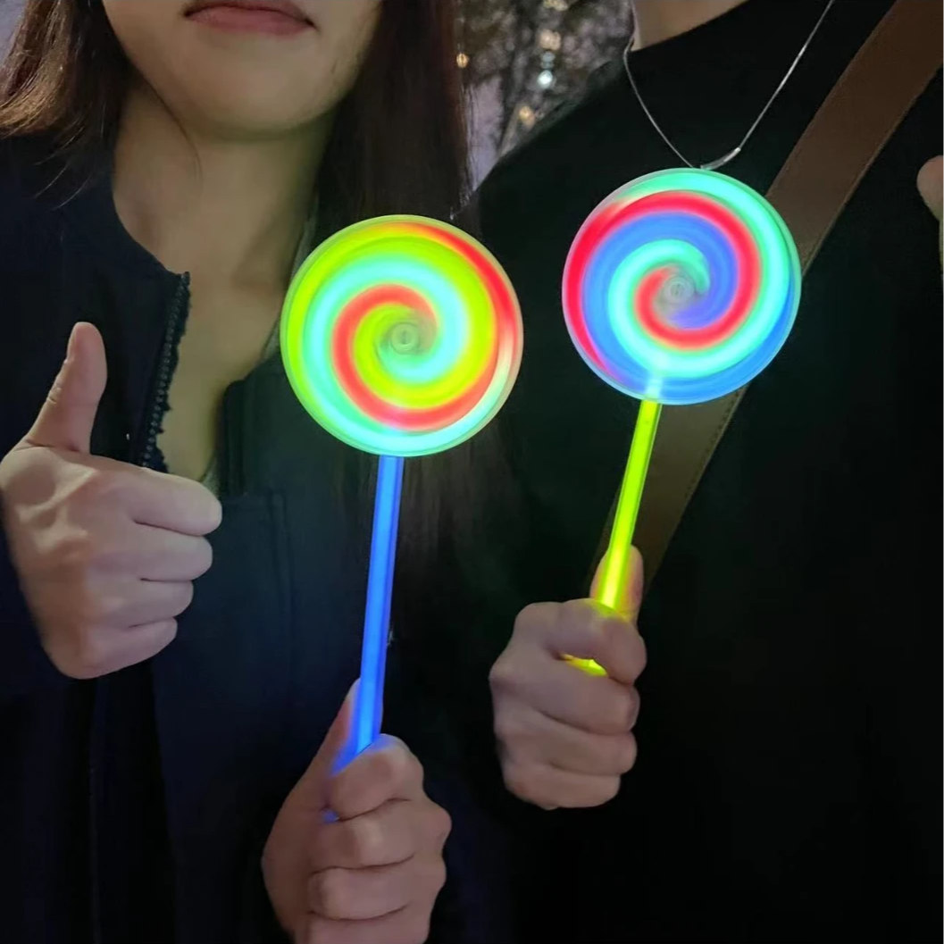 【皮卡】半自动荧光棒棒糖发光旋转风车夜光玩具荧光棒驾车个人用品