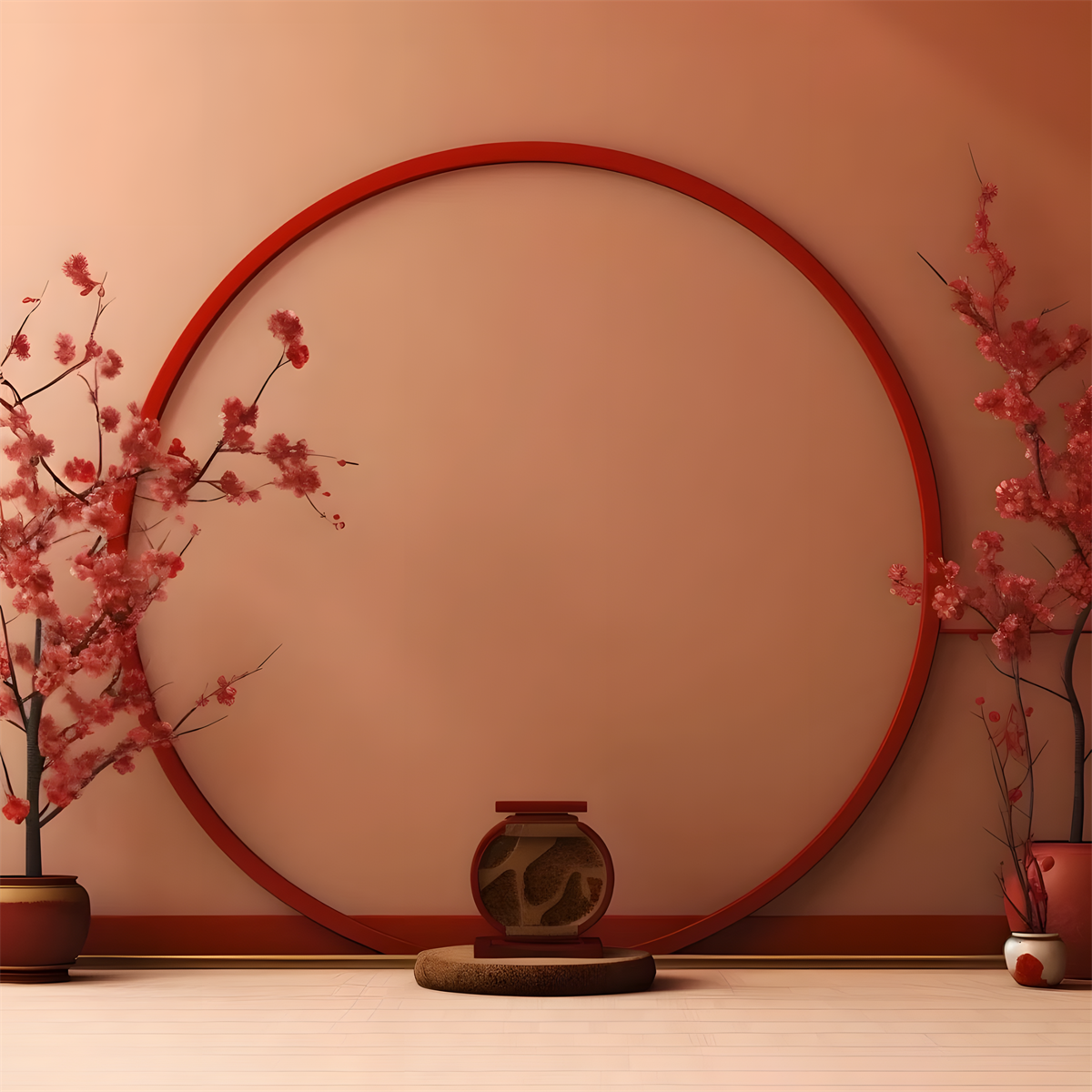 新中式山水墙纸客厅茶室装饰背景挂布网红直播背景