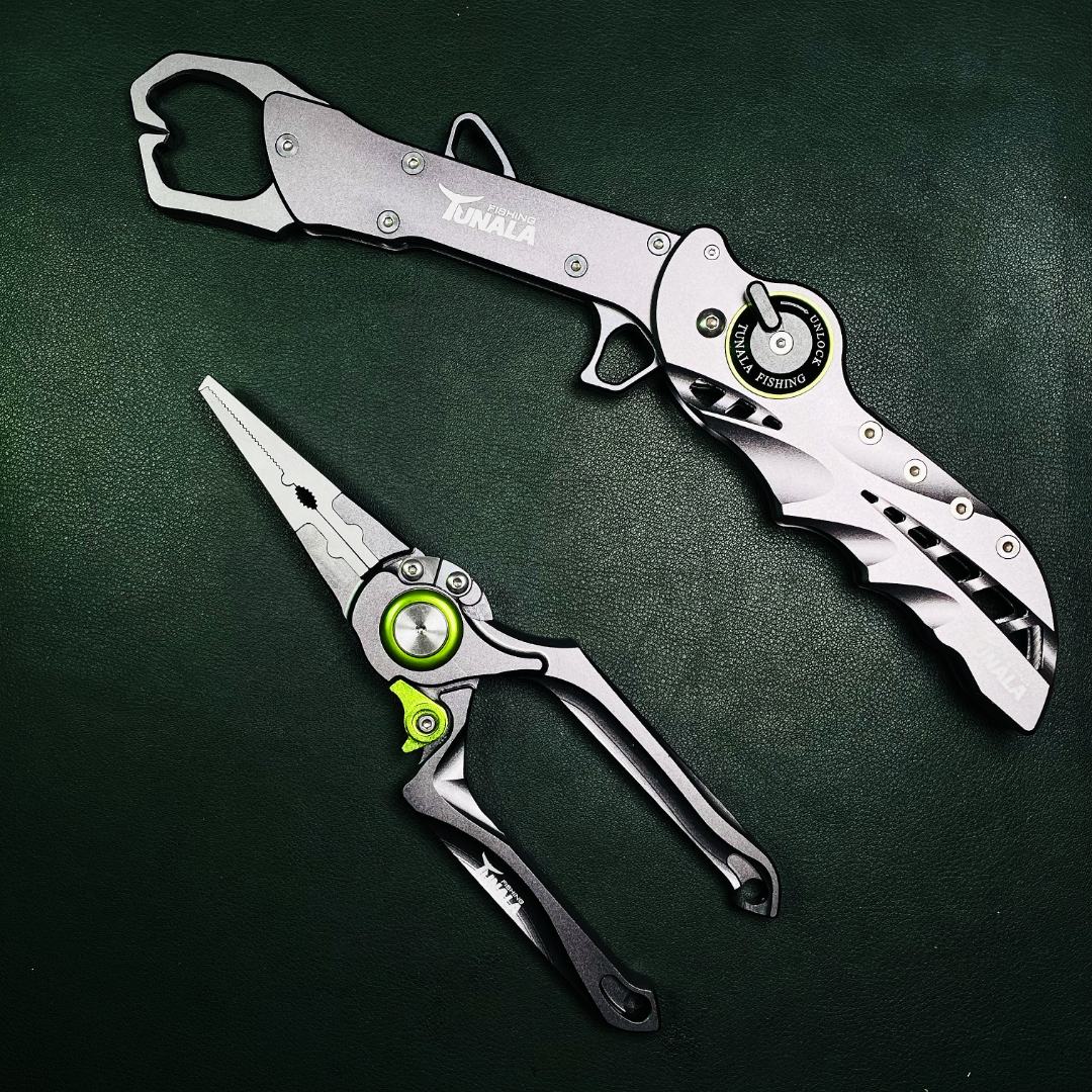 铝合金路亚钳套装金属强力控鱼器折叠式控鱼钳路亚渔具开环摘钩