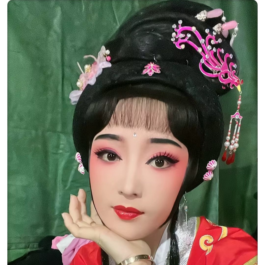 阿妹戏剧新款真发刘海黄梅戏影视花旦小姐发帘两边铁丝刘海