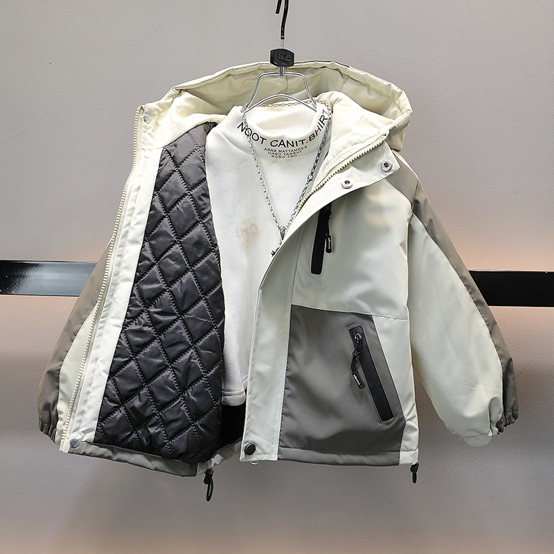 「平替好物」男童外套加棉加厚秋冬款2025新款儿童冲锋衣派克服深秋