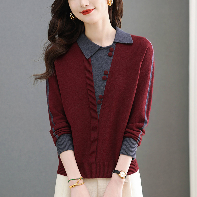 胖mm秋冬大码娃娃领毛衣女宽松2024新款内搭可外穿针织羊毛打底衫