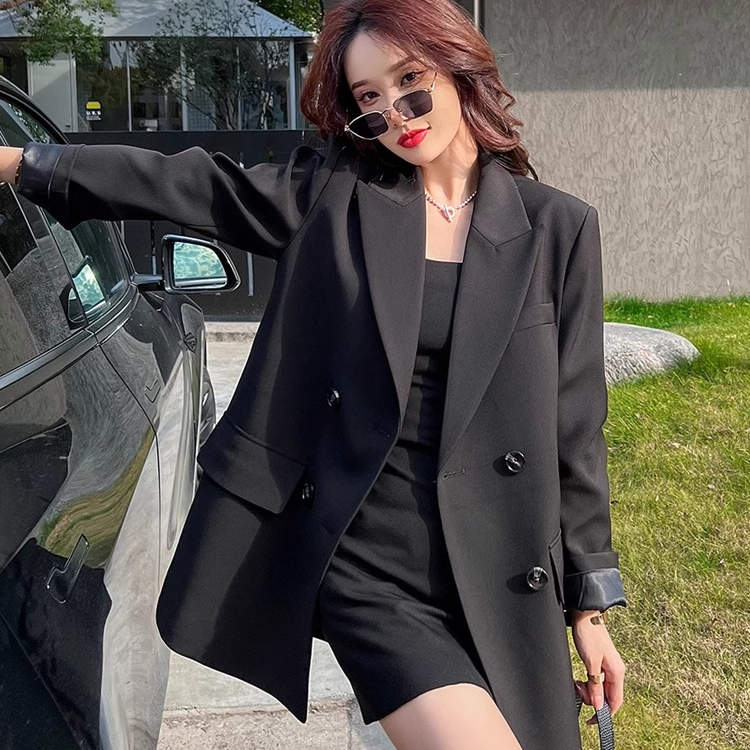 高级感炸街小西装外套女2025秋冬新款黑色宽松气质小个子职业西服
