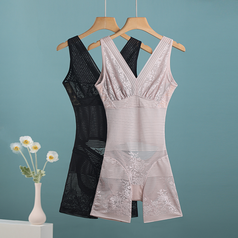 连体塑身衣夏款收腹束腰塑形收肚子提臀后脱式夏季薄款超薄束身衣