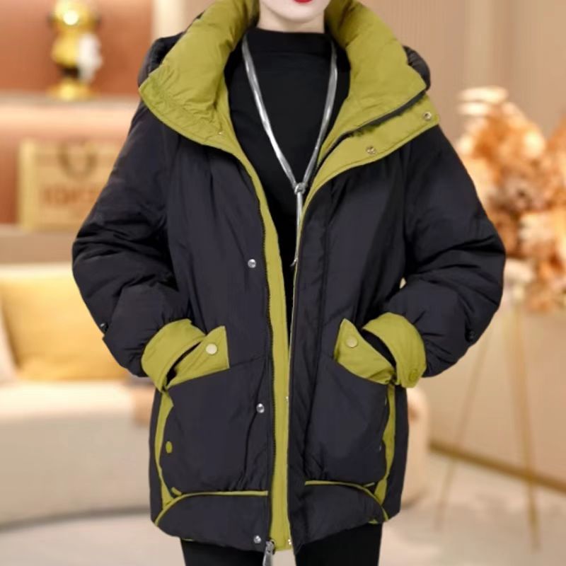 高档棉衣2024外套加厚棉服宽松冬季宽松显瘦新款拼色时尚保暖棉衣