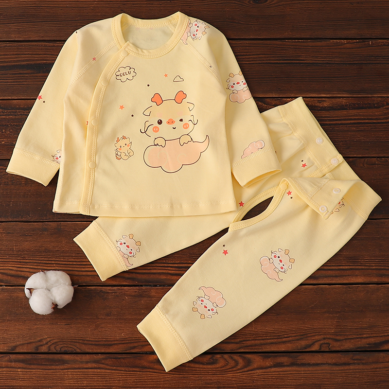 宝宝秋衣衣服秋裤套装纯棉春秋两件套婴儿无骨开裆裤保暖内衣打底