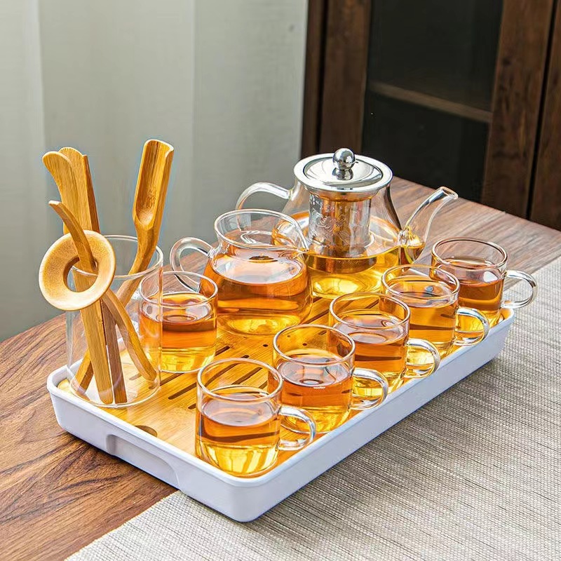 耐热透明玻璃功夫茶具套装家用办公泡茶器茶杯带把红茶过滤花茶壶