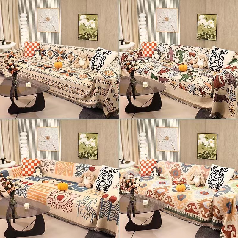 北欧双面防尘高颜值图片是全盖沙发毯沙发巾万能套罩两面全包盖巾