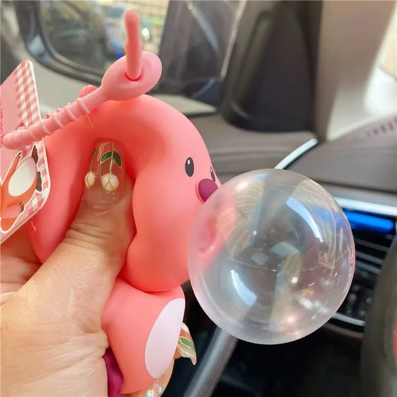 吐泡泡卡通呆萌精致礼物潮玩露比儿童节捏捏乐解压可爱饰品挂件