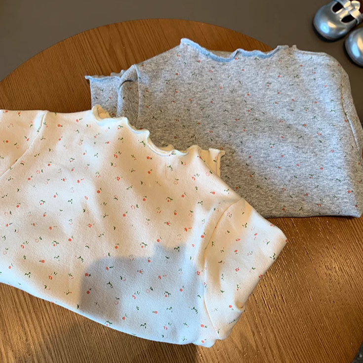 女童打底衫2025秋季新款女宝百搭甜美碎花T恤中小童洋气长袖上衣