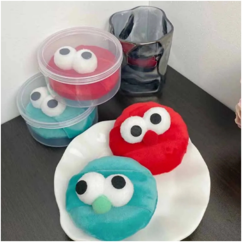 【学生党福利】大眼怪散粉定妆专用大号植绒护理学生党不吃粉粉扑扑