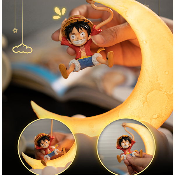 正版海贼王单色暖光拉拉路飞磁控小夜灯 礼物摆件送礼可写字