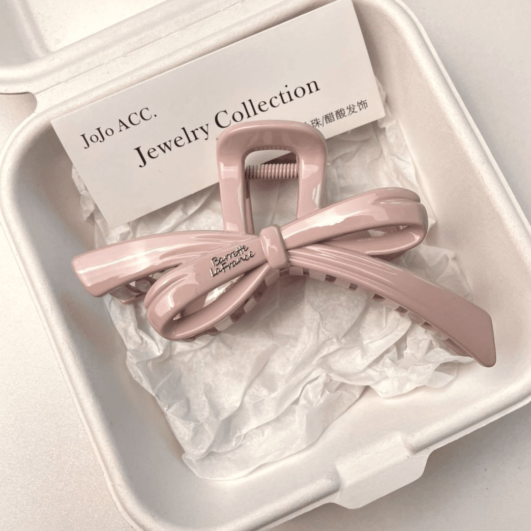新款飘带蝴蝶结形状大号抓夹韩版甜美气质时尚法式盘发鲨鱼夹发夹